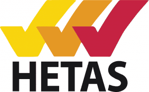 HETAS logo - We can supply HETAS logo'd uniform with our workwear package or from out workwear shop